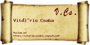 Vitáris Csaba névjegykártya