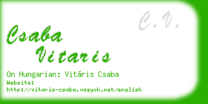 csaba vitaris business card